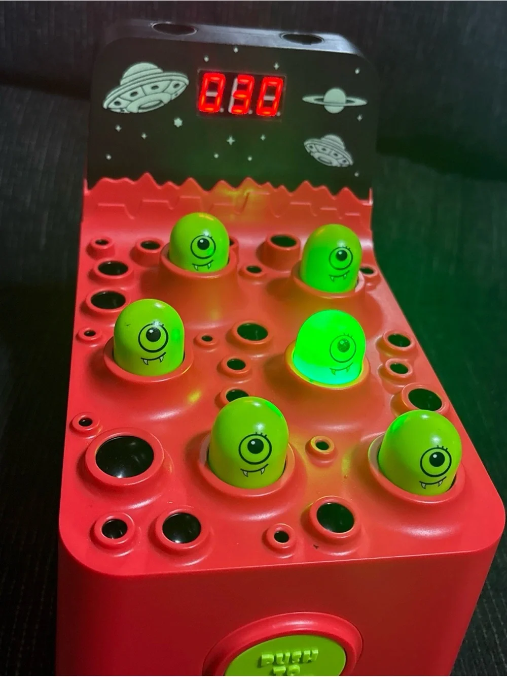 Classic Whack-a-Monster Game - Red & Green